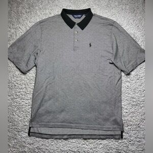 Polo by Ralph Lauren Charcoal Polo Shirt with Black Collar